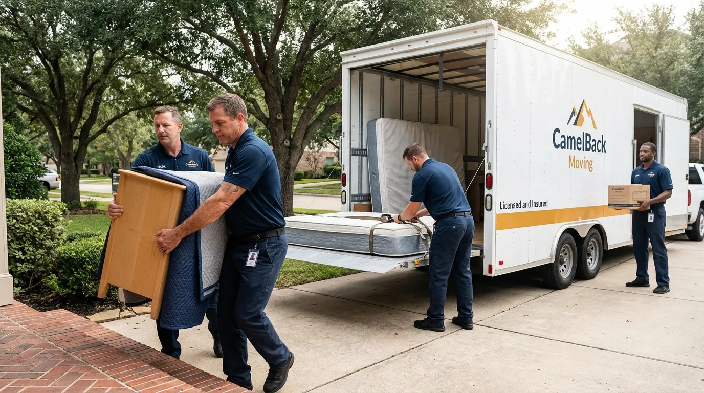 Crew loading residential truck for cross-state move from Industry, PA